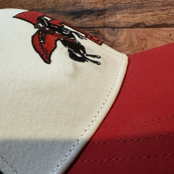 Adidas Texas Tech Red Raiders Hat Adjustable Strapback Cap Masked Rider Double T - Picture 2 of 8